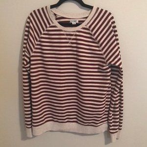 🐥Old Navy Red/Cream Striped Crewneck Pullover